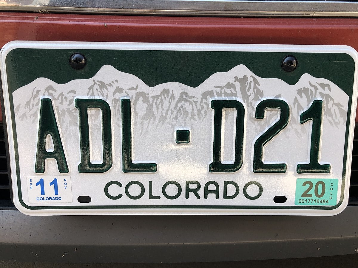 2020 New Colorado License Plate 